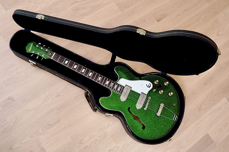 1984 Epiphone Casino Vintage Electric Guitar Moss Green Sparkle, Marky  Bell, Matsumoku Japan w/ Case