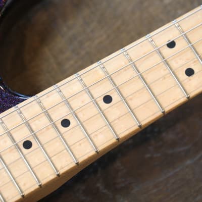 Benford Guitars Modern S Double-Cut Electric Guitar Purple Sparkle w/ Birdseye Maple Neck + OGB imagen 8