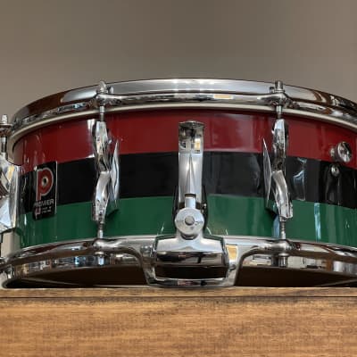 1960's Premier 2001 5.5x14 Mahogany Snare Drum Original Red Black Green Duroplastic 2000 image 7