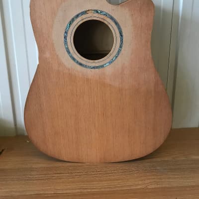 Spruce Board Folk Acoustic Guitar Body with Abalone Rosette image 1