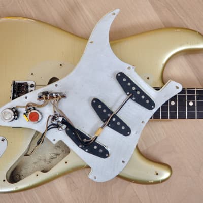 1963 Fender Stratocaster Vintage Pre-CBS Electric Guitar Shoreline Gold w/ Blonde Case, Hangtag image 21