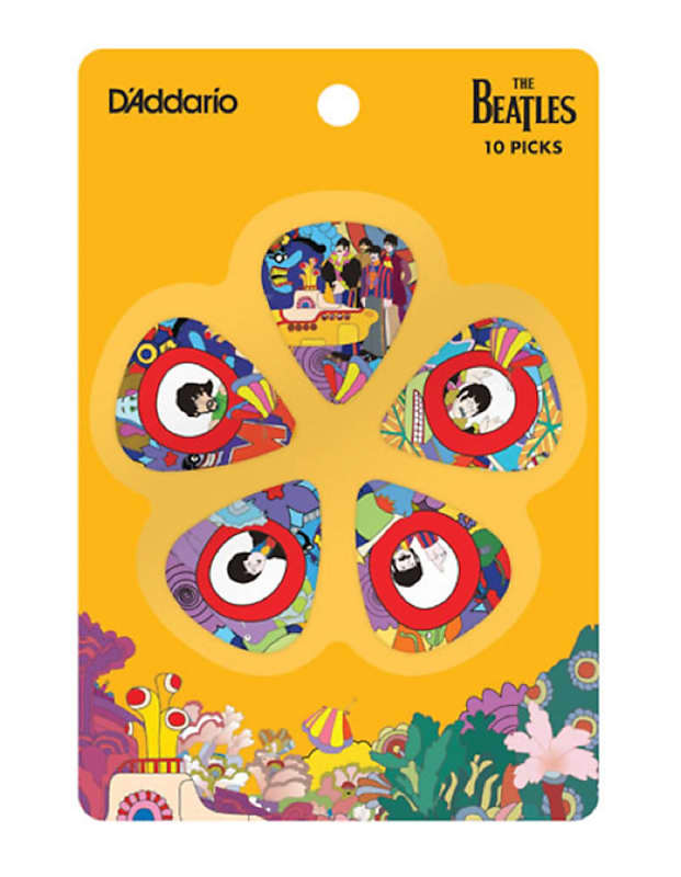 D'Addario 1CWH410B7 Yellow Submarine 50th Anniversary Medium Gauge Guitar Picks image 1