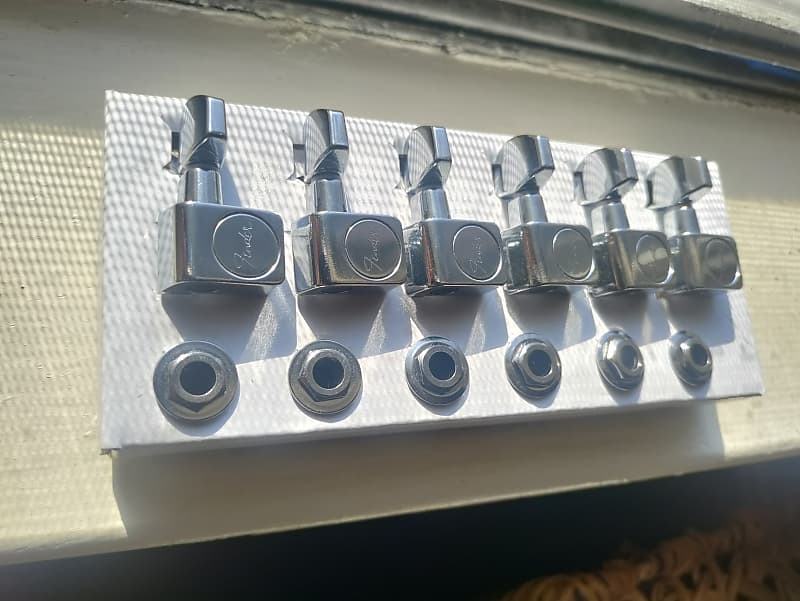 Fender stratocaster chrome standard tuning pegs Reverb