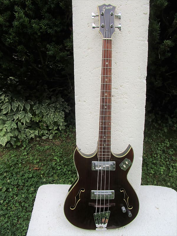 Greco Hollow Body Bass Guitar, 1960's, Japan, 2 Pu's,