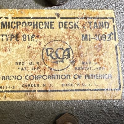 Vintage 1940's RCA MI-2092 Type 91B Microphone Desk Stand image 7