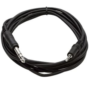 Seismic Audio SA-iERQM10 1/8" Stereo TRS Male to 1/4" TRS Male Patch Cable - 10'