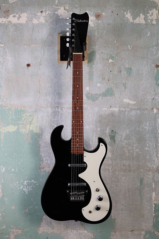 Silvertone 1449 Electric Guitar - Black Silver Flake image 1