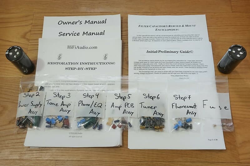 Pioneer SX-5000D restoration kit filter capacitor repair rebuild fix  			