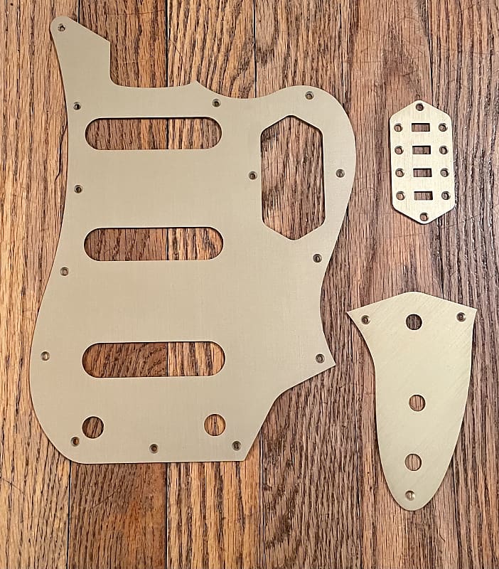 Gold Bass VI Pickguard and Control Plates, Anodized Aluminum, Reverb