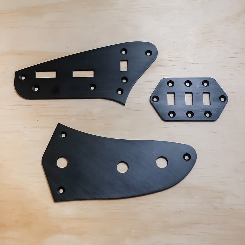 Fender Jaguar Black Anodized Aluminum Control Plates Reverb