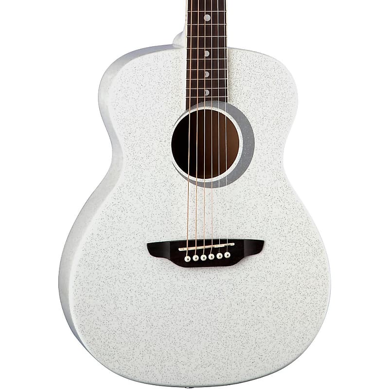Luna Aurora Borealis 3/4 Size Acoustic Guitar Regular White Sparkle image 1