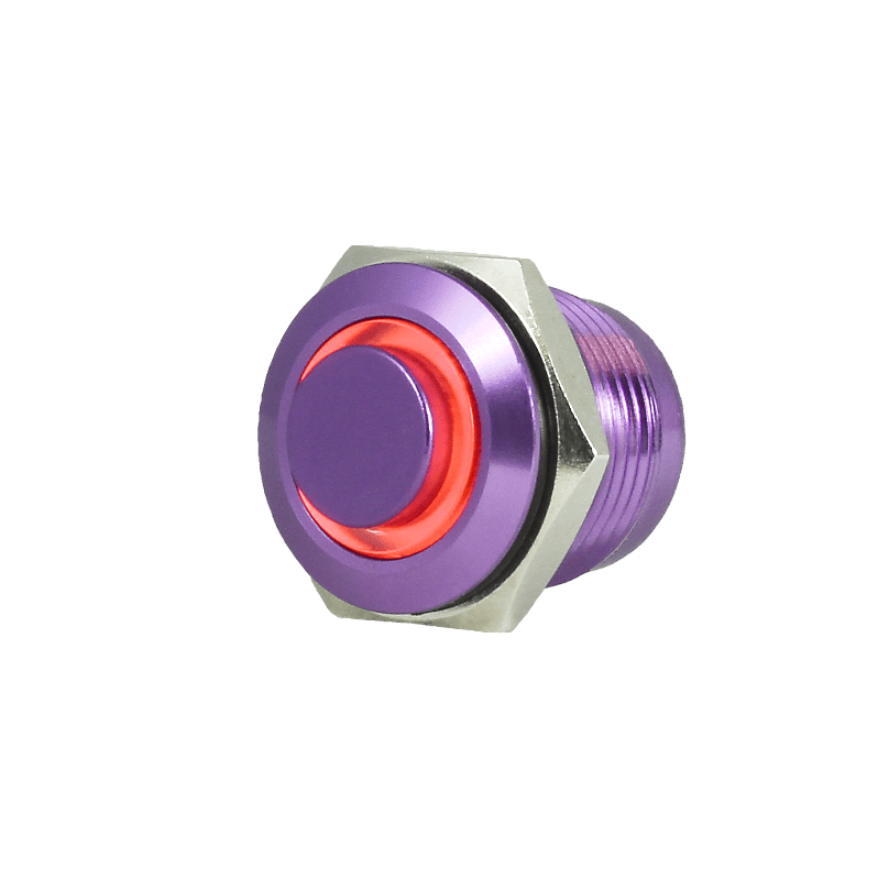 Tesi FILO 16MM LED Momentary Push Button Guitar Kill Switch Purple with Red LED image 1