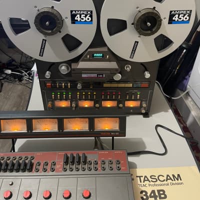 TASCAM 34B 1/4 4-Track Professional Tape Recorder and TASCAM MM20 mixer  SERVICED CERTIFIED