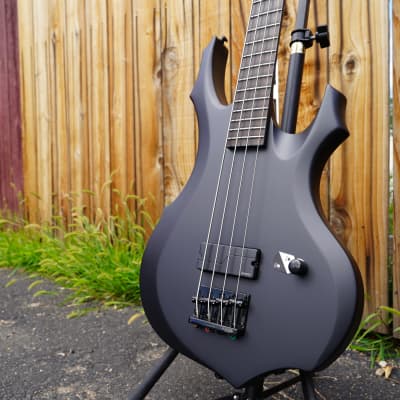 ESP LTD F-4 Black Metal Black Satin 4-String Electric Bass Guitar (2023) image 8