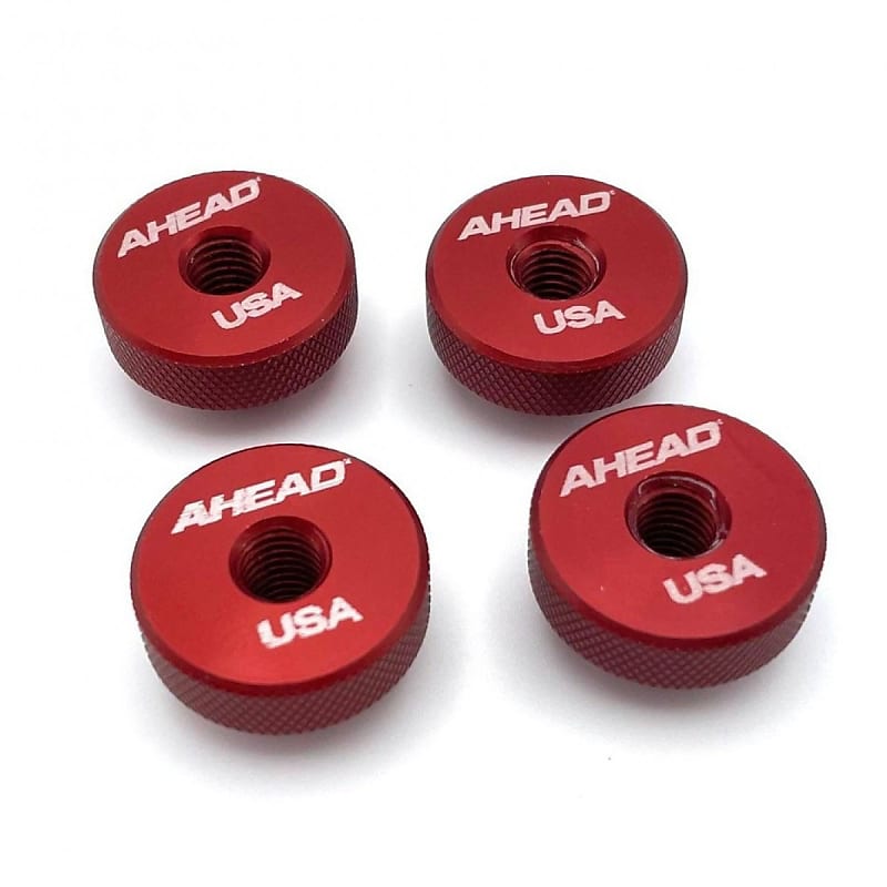 Ahead Speed Nuts Knurled Metal Cymbal Washer 4pk Red Reverb