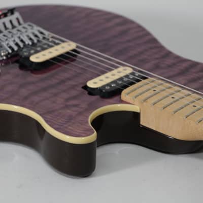 2011 Ernie Ball Music Man Axis Quilt Top Trans Purple Finish Electric Guitar w/HSC image 7