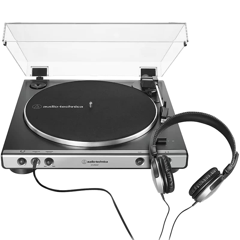 Audio-Technica #AT-LP60XHP-GM  -  Fully Automatic Belt-Drive Turntable/Record Player with Headphones, Gun Metal image 1