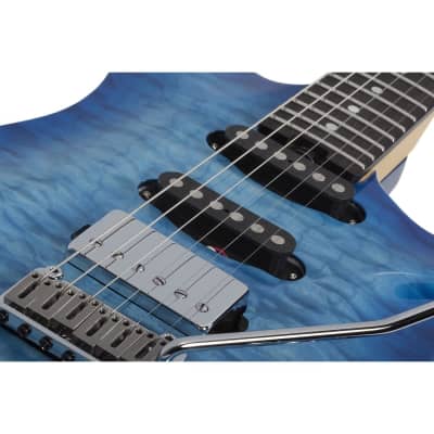 Schecter Japan California Classic Electric Guitar W/ Hardcase, Transparent Sky Burst 7300 image 23