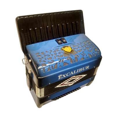 Excalibur Super Classic PSI Series Blue Fade 60 Bass Piano Accordion image 2