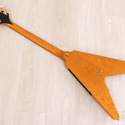 1977 Greco FV-900 Flying V Vintage Guitar Natural, Near-Mint w/ Case, Japan Fujigen, Rocket Roll Sr image 12