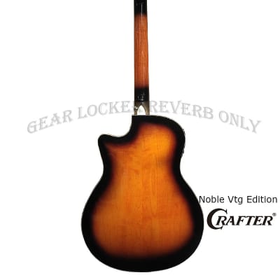 Crafter Noble Vtg Edition small jumbo Tiger Maple Vintage Sunburst electronics guitar image 6