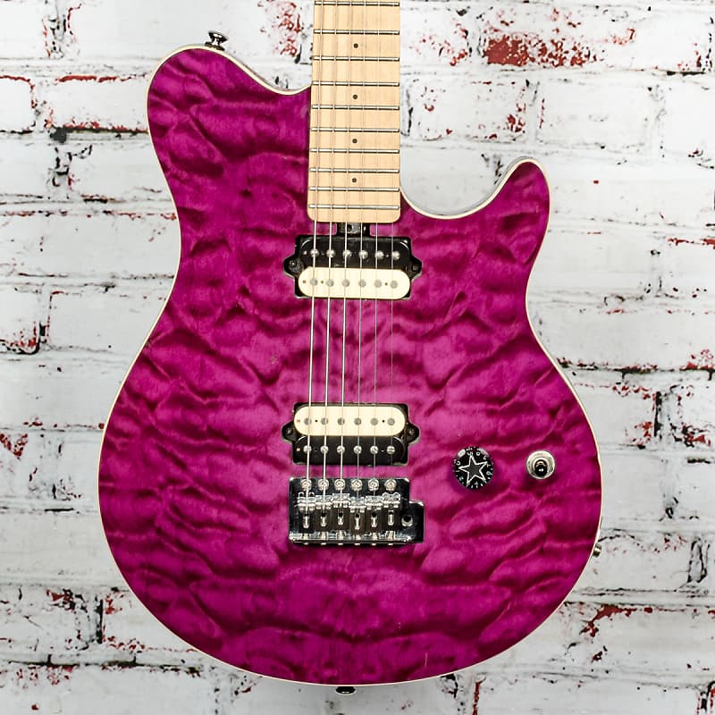 OLP MM1 Solidbody HH Electric Guitar Transparent Purple Reverb