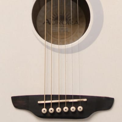 Luna Aurora Borealis 3/4-Size Acoustic Guitar - White Pearl Sparkle, AR BOR WHT image 4