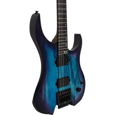 Legator Ghost G6P Headless Guitar, Ebony Fretboard, Cali Cobalt Blue Burst image 2