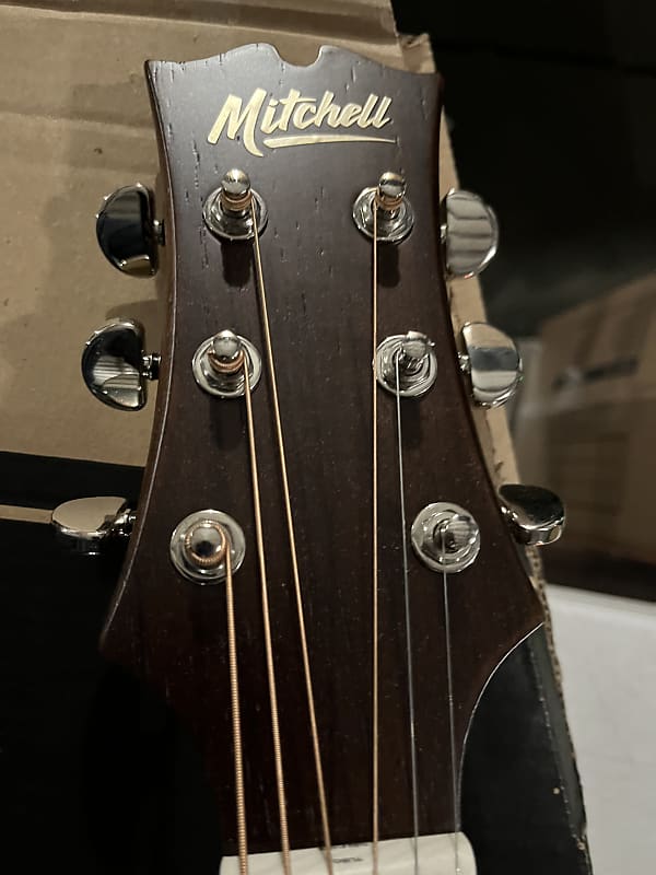 Mitchell T333E-BST Mahogany Auditorium Acoustic-Electric Guitar Edge Burst