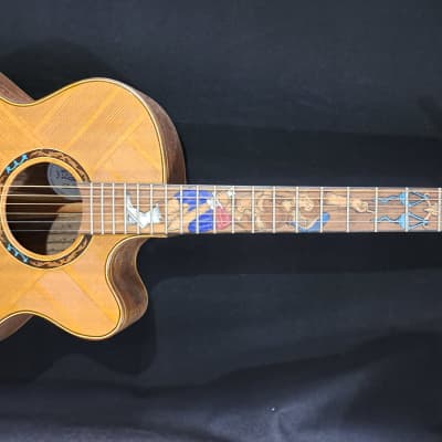 Blueberry NEW IN STOCK Handmade Acoustic Guitar Grand Concert LIBRA Motif for sale