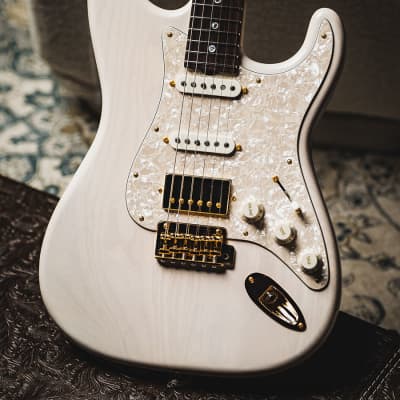 Don Grosh 30th Anniversary Limited Edition NOS Retro SSH-MK White (Swamp Ash) w/Highly Figured 5A Roasted Birdseye Maple Neck, Indian Rosewood Fingerboard & Gold Hardware image 1