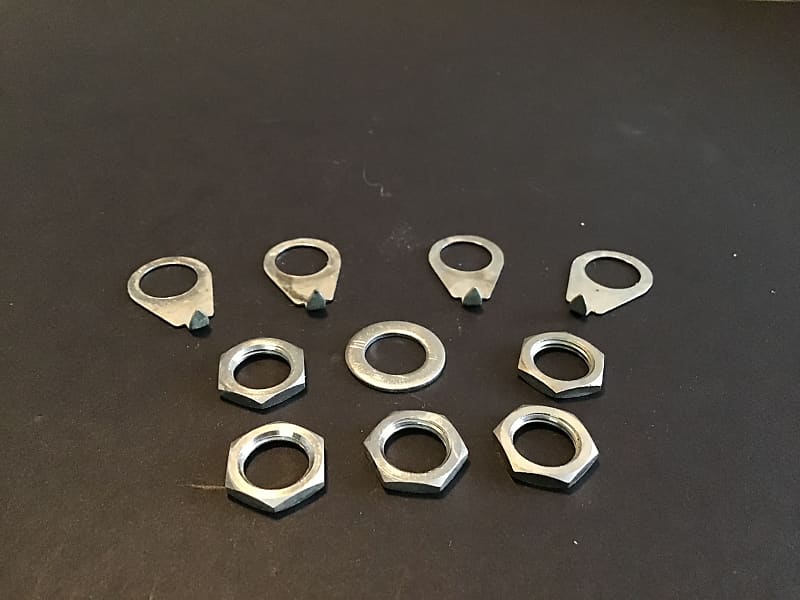 Gibson Vintage 1968 Les Paul Volume Tone Jack Pointers Washer Nuts ES 1967 1969 1970 1971 1972 1960's image 1