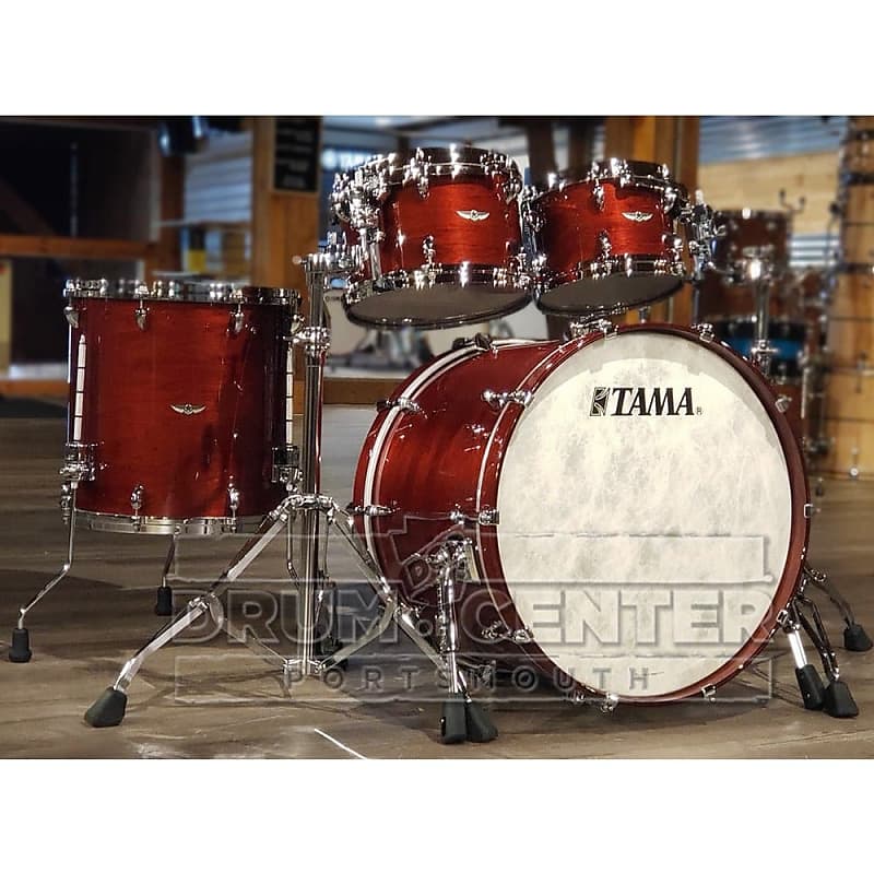 TAMA❅॰ॱ　0302 Tama Star Walnut 4pc Drum Set w/22bd Red Burgundy Walnut