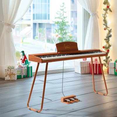 Glarry GPP-110 88 Key Full Size Semi-Weighted Standard Electric Digital Piano with Piano Bench Natural image 8