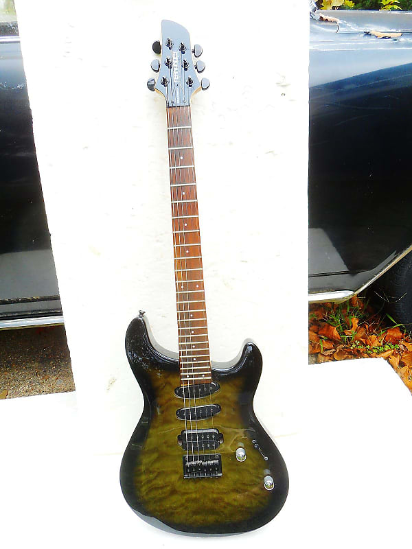 Fernandes Dragonfly Guitar, 2003, Quilted Olive Green, 3