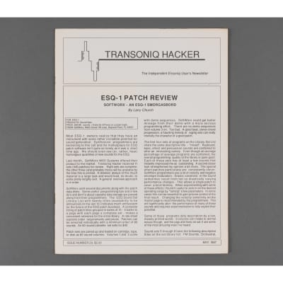 Transoniq Hacker Ensoniq User's Newsletter Issue #23