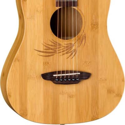 Luna Safari Bamboo 3/4 Scale Travel Acoustic Guitar, Satin Natural w/ Gig Bag image 6