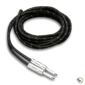 Hosa 3GT-18C4 1/4" TS Male Straight to Same Cloth Guitar Cable - 18'