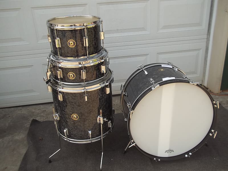 Kent 4 piece rescue drum kit, beautiful Black Diamond finish, Reverb