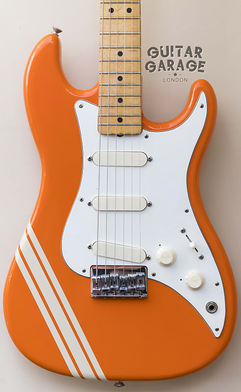 1982 Fender USA Bullet S3 Stratocaster Telecaster Competition Orange guitar with original hardcase image 1