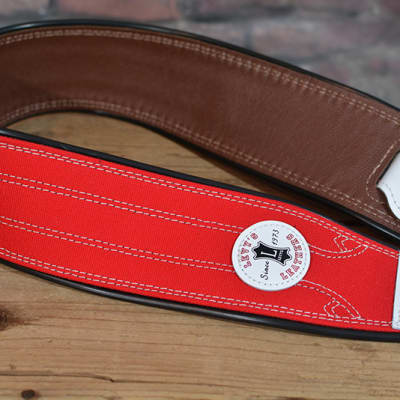 Levy's MRE1CAR-RED 2.5" Stitched Canvas Guitar Strap - Red w/ FREE Same Day Shipping image 3