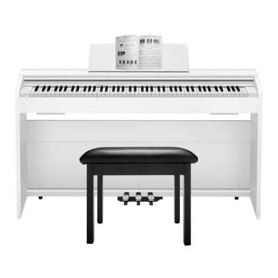 Casio PX-870 WE Privia Digital Home Piano (White) Bundle with Style Flip-Top Piano Bench (Black), and A Concise Approach to Learning and Playing Book with CD (3 Items)