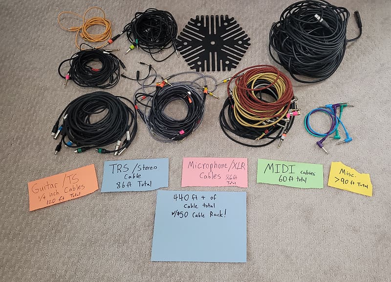 Home Recording Studio Cable Mega Bundle! 440+ Feet of Guitar Reverb