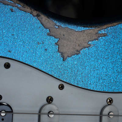 American Fender Stratocaster Relic Custom Nitro Blue Sparkle HSS image 6