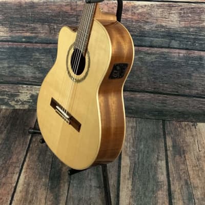 Ortega Left Handed RCE138-L Slim Neck Acoustic Electric Cutaway Classical Guitar image 3