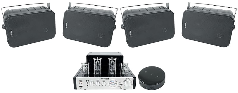 Rockville BluTube Bluetooth Tube Amplifier+(4) 6.5&quot; Black Speakers +Smart Wifi Receiver  			