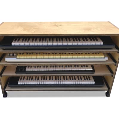 61-Key - 4 trays Keyboard Cabinet in Maple natural finish image 2