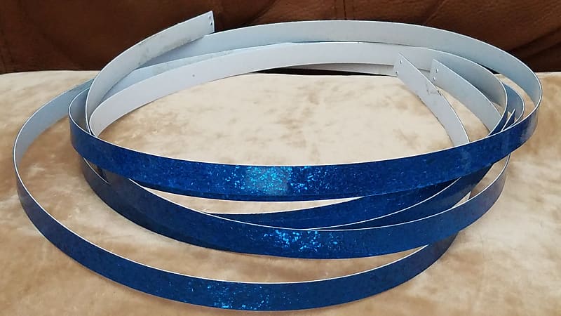 Original 1960-70s BLUE SPARKLE INLAY for Bass Drum Hoop. Real Vintage Original Ludwig * Un-faded image 1