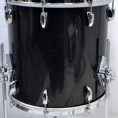 Gretsch 18/12/14/5x14" USA Custom Drum Set - 301 Hoops Black Metallic Gloss image 4
