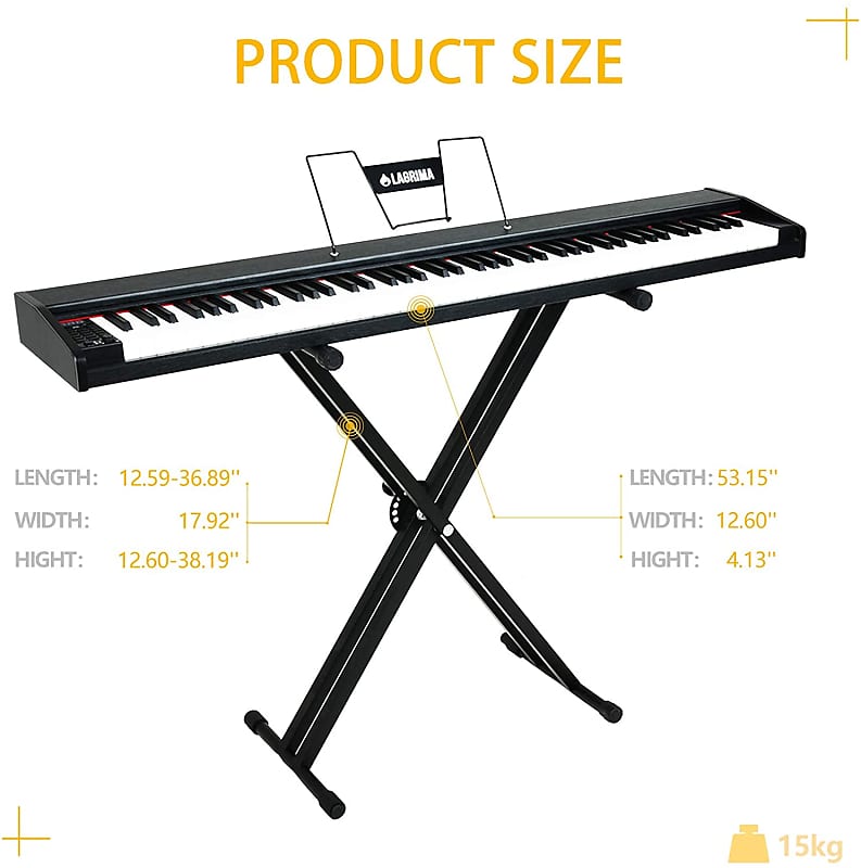 Artesia Performer 88-Key Digital Piano with Sustain Pedal, Power Supply and  2 Months of FREE Online Piano Lessons with TakeLessons 